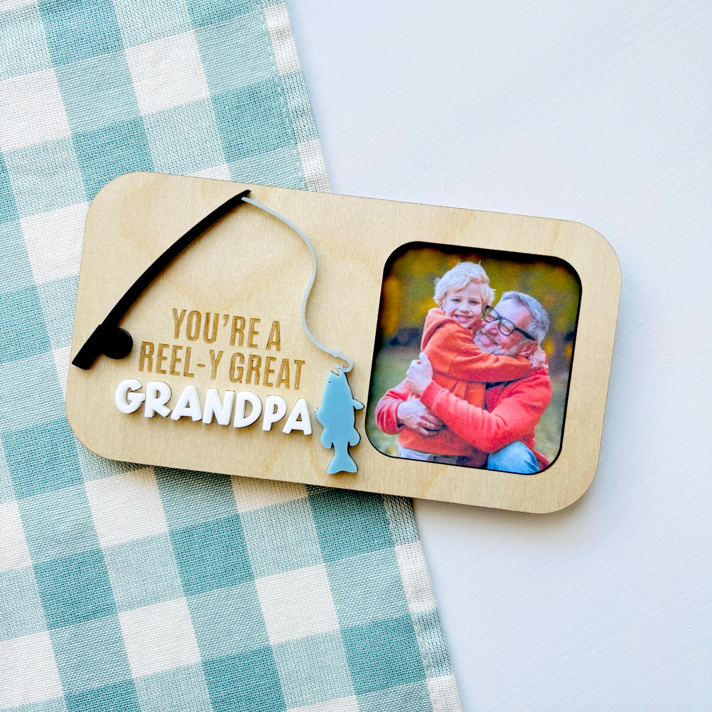 Personalised Free-Standing Fishing Photo Frame