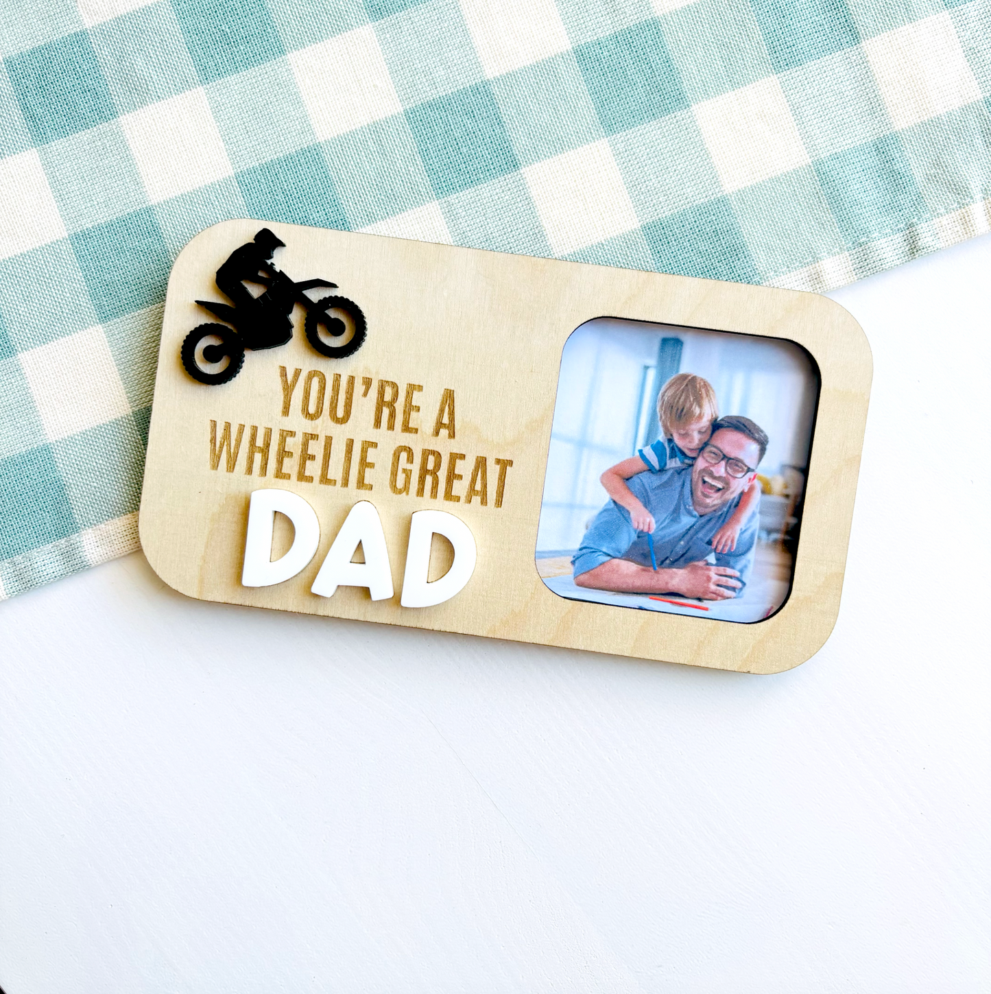 Personalised Free-Standing Motorbike Photo Frame