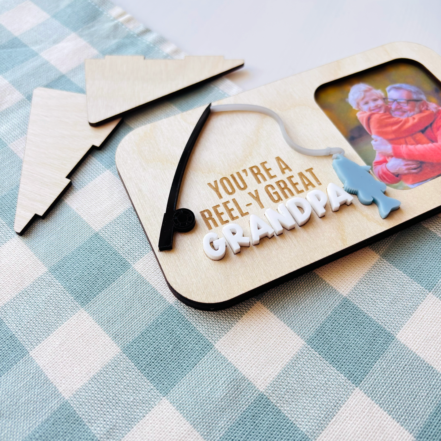 Personalised Free-Standing Fishing Photo Frame