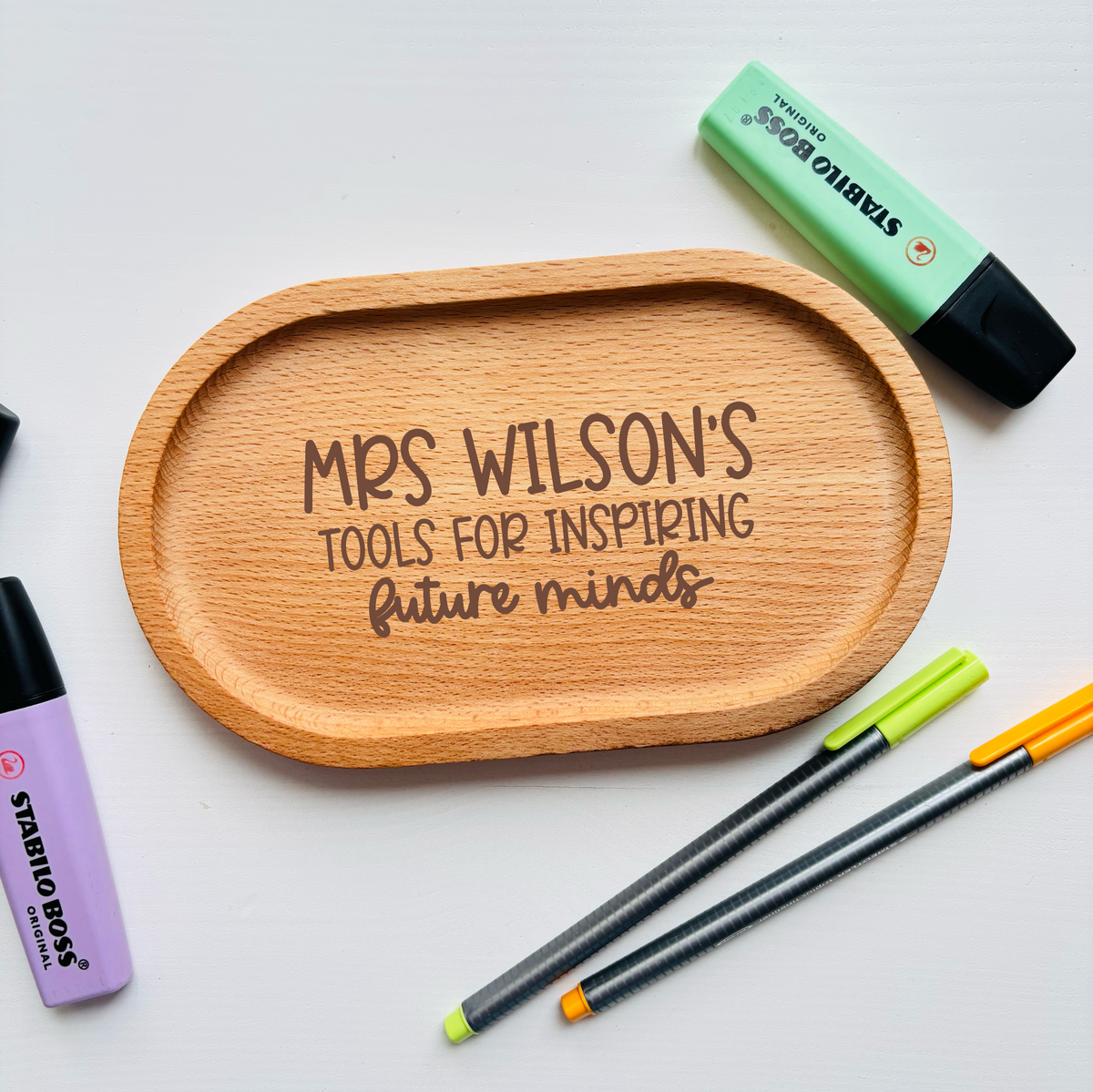 Personalised Teacher Engraved Wooden Tray