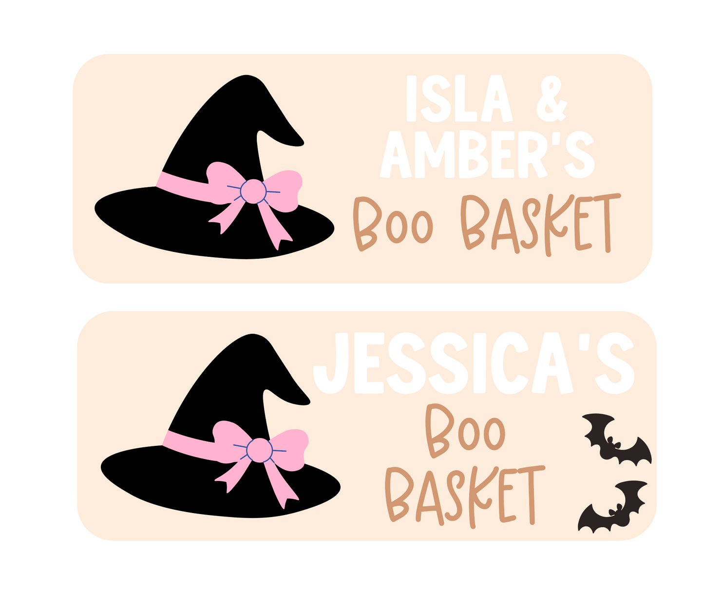 Witch Hat Boo Basket Halloween Personalised Plaque