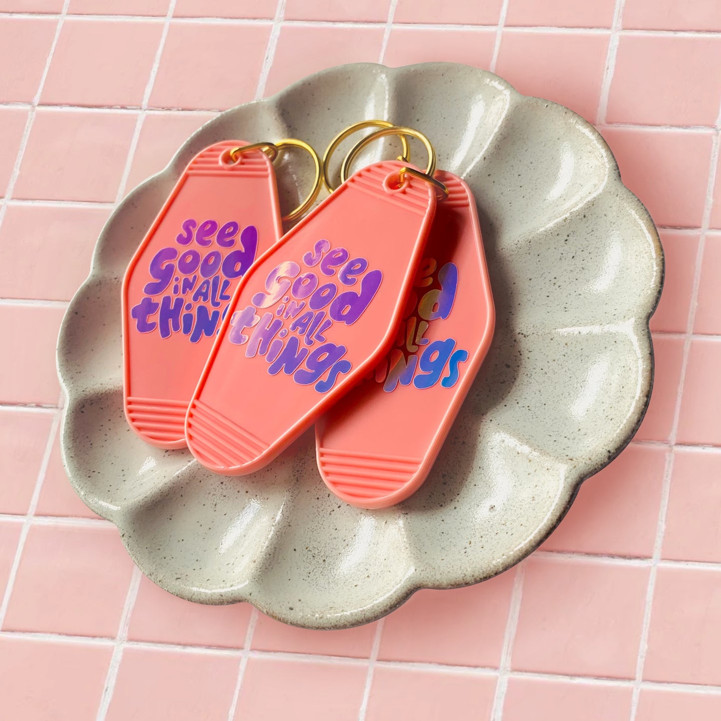 See Good in All Things Motel Keyring