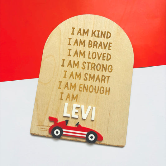 Little Racer Personalised Affirmation Board