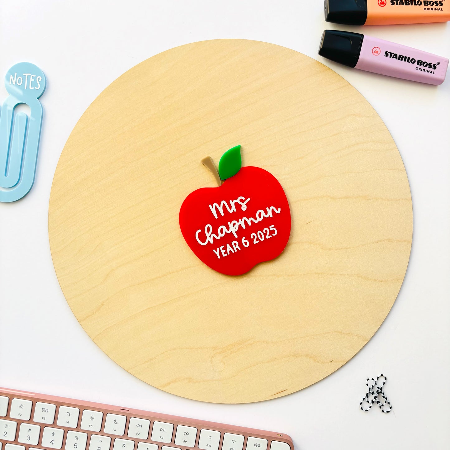 Teacher Apple Signing Plaque