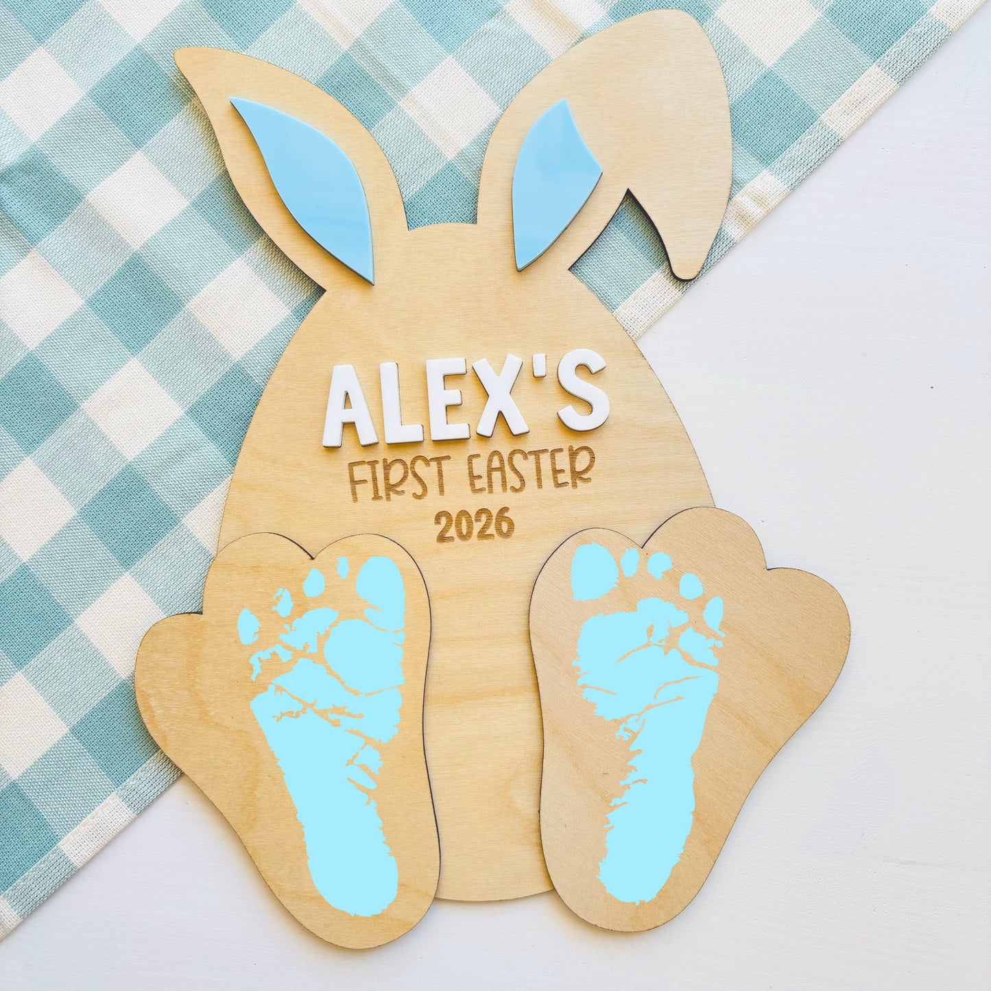 Personalised First Easter Footprint Plaque