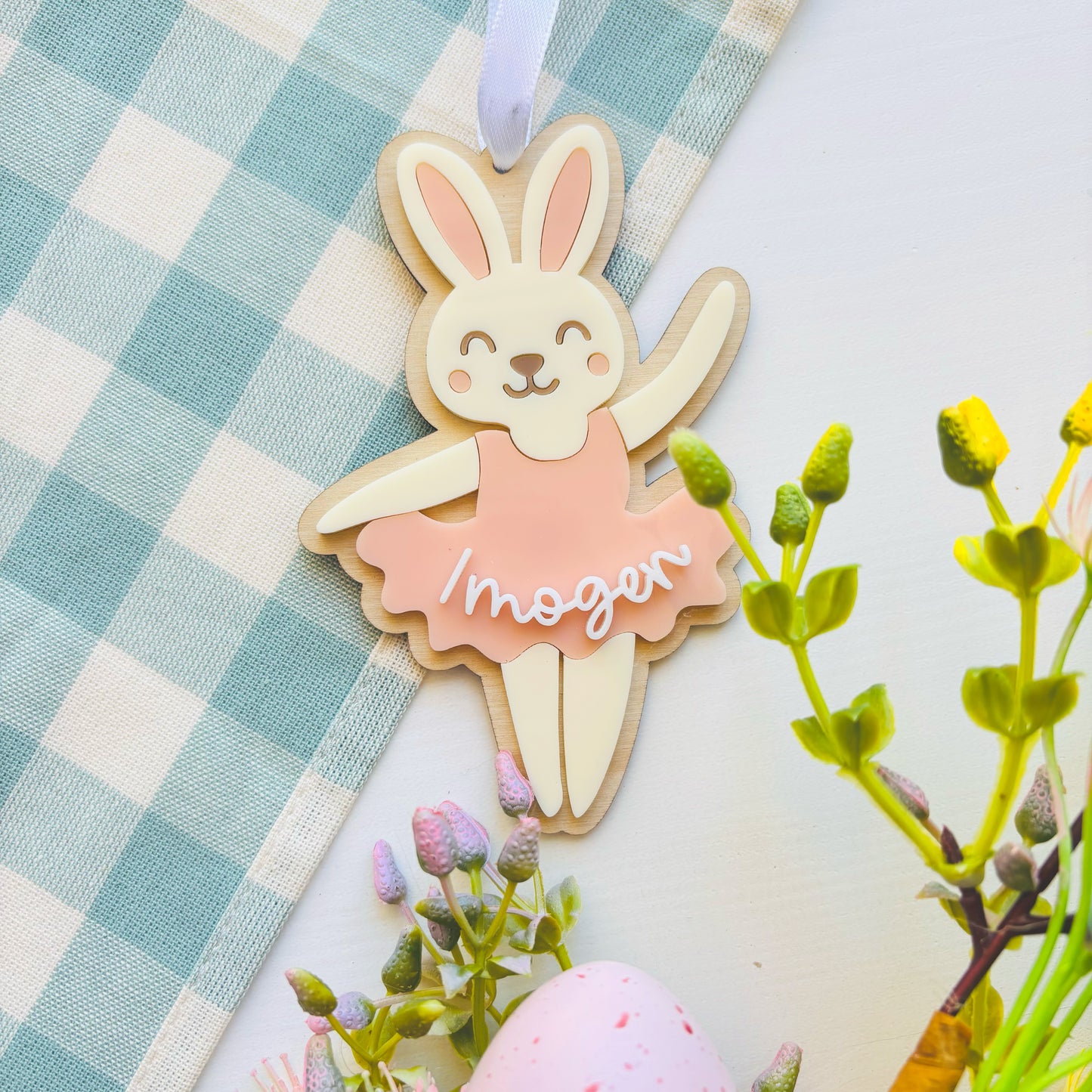Bunny Ballerina Easter Basket Tag