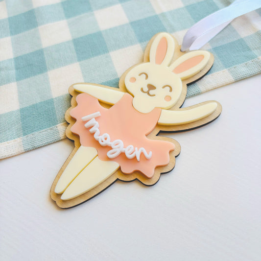 Bunny Ballerina Easter Basket Tag