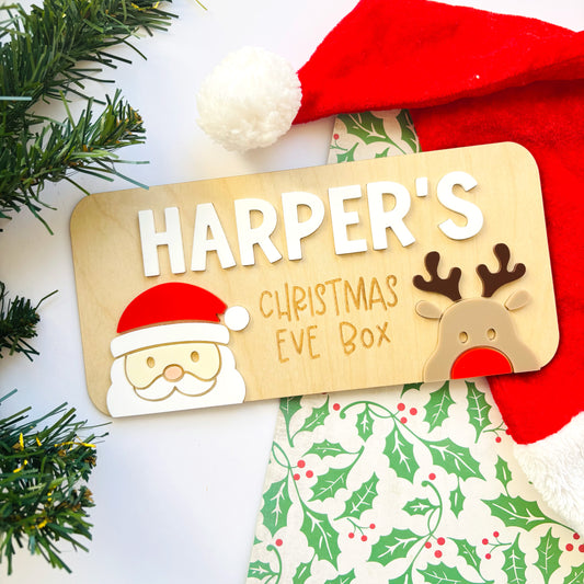 XL Santa/Rudolph Christmas Crate Personalised Plaque