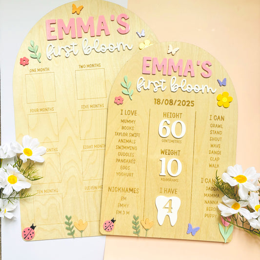 In Bloom First Birthday Board Bundle