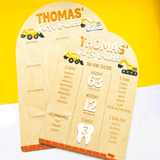 Under Construction First Birthday Board Bundle