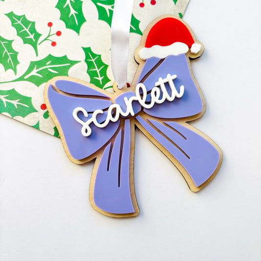 Personalised Bow Christmas Ornament