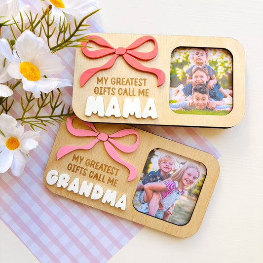 Personalised Free-Standing Bow Photo Frame