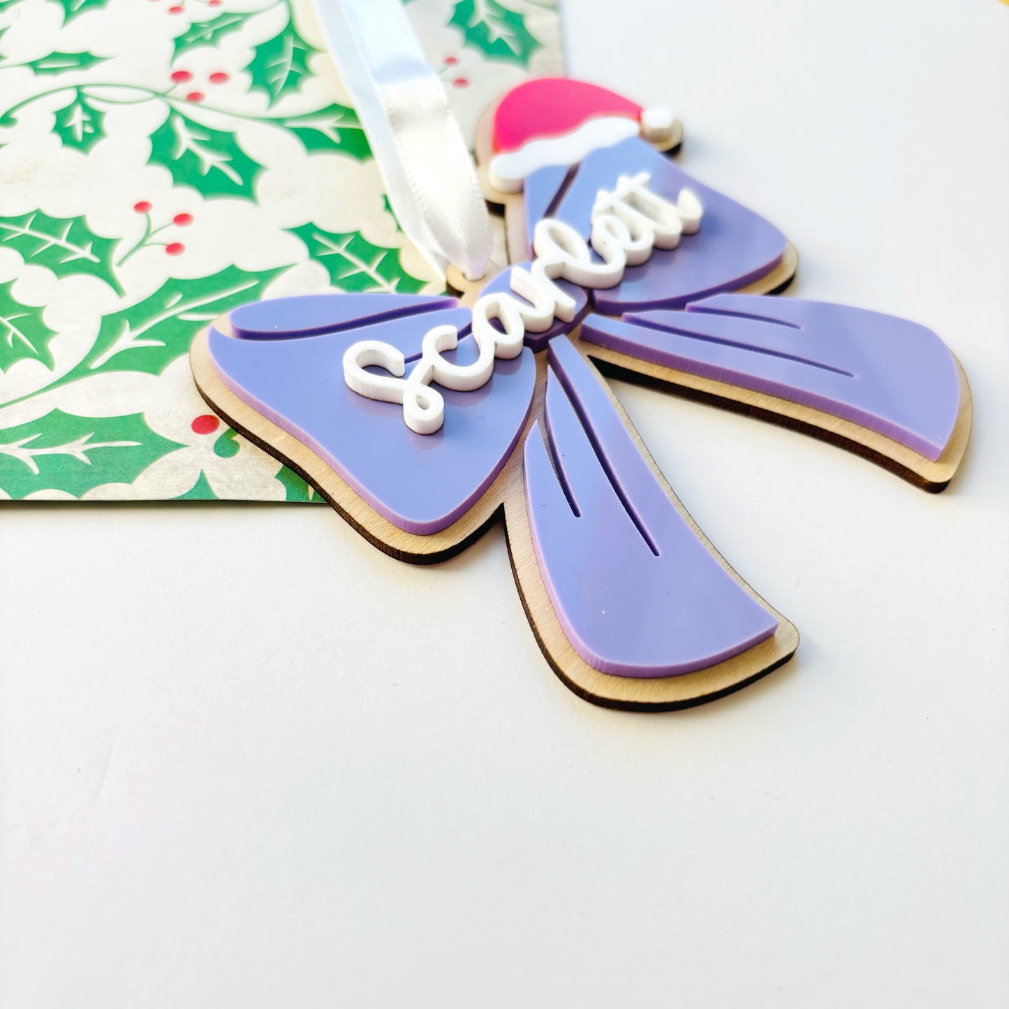 Personalised Bow Christmas Ornament