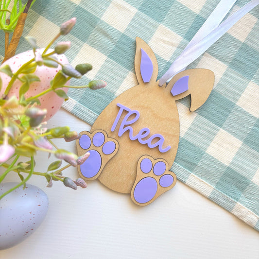 Bunny Egg Easter Basket Tag