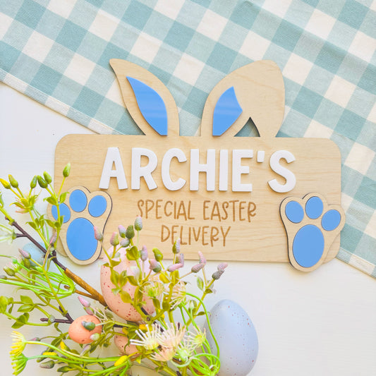 Personalised Bunny Easter Crate Plaque