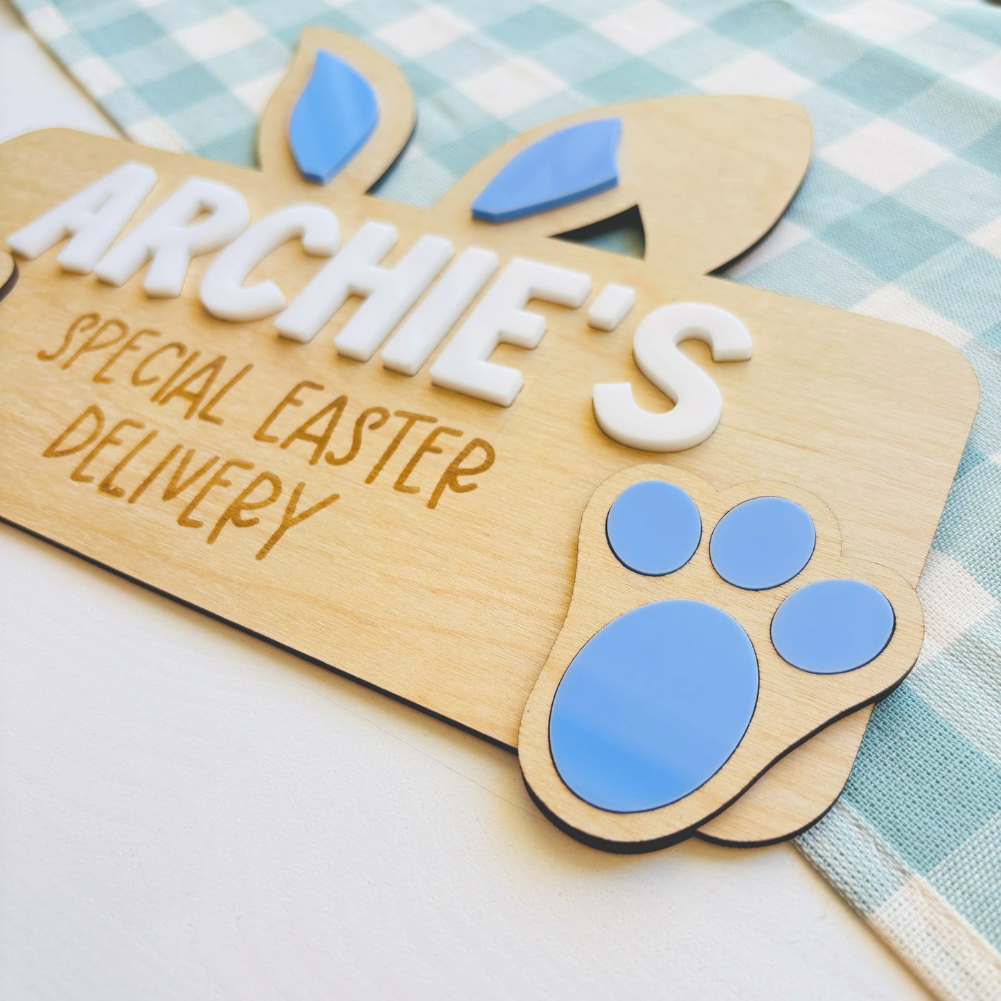 Personalised Bunny Easter Crate Plaque