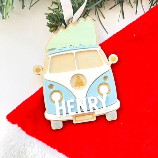 Personalised Tree Combi Van Christmas Ornament