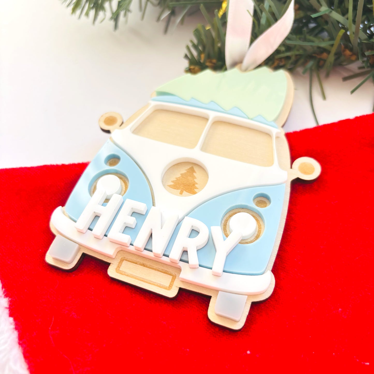 Personalised Tree Combi Van Christmas Ornament
