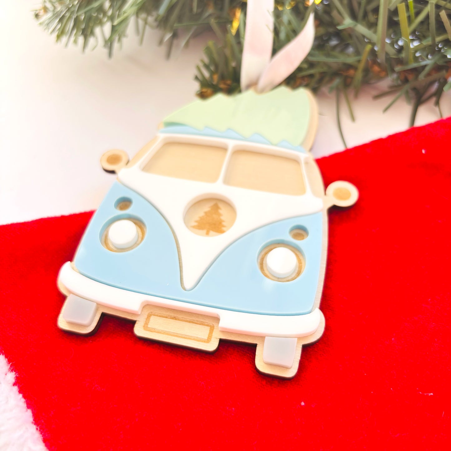 Personalised Tree Combi Van Christmas Ornament
