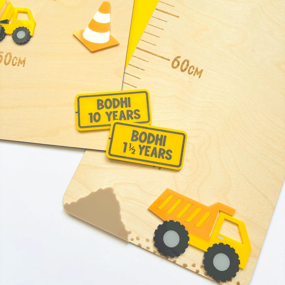 Personalised Under Construction Height Chart Markers Studio Chally