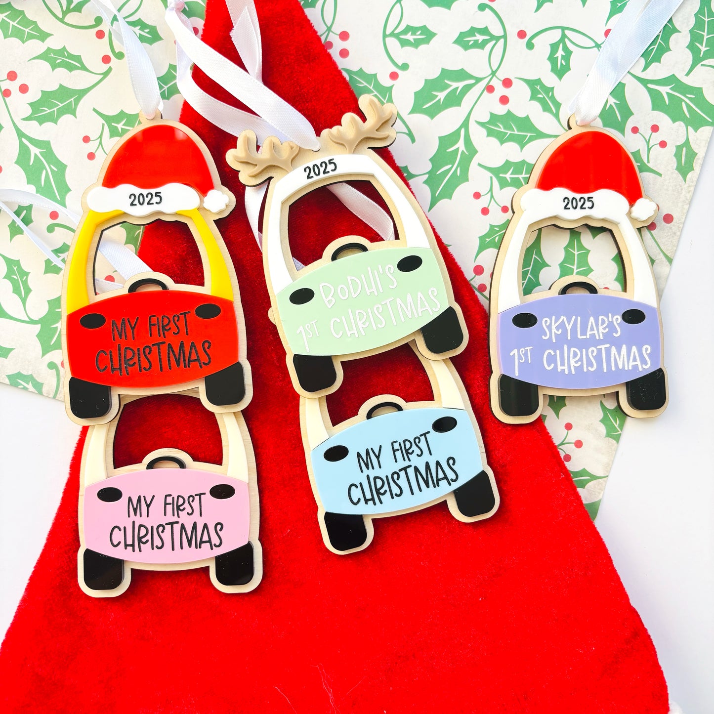 First Christmas Cozy Coupe Santa Hat Christmas Ornament