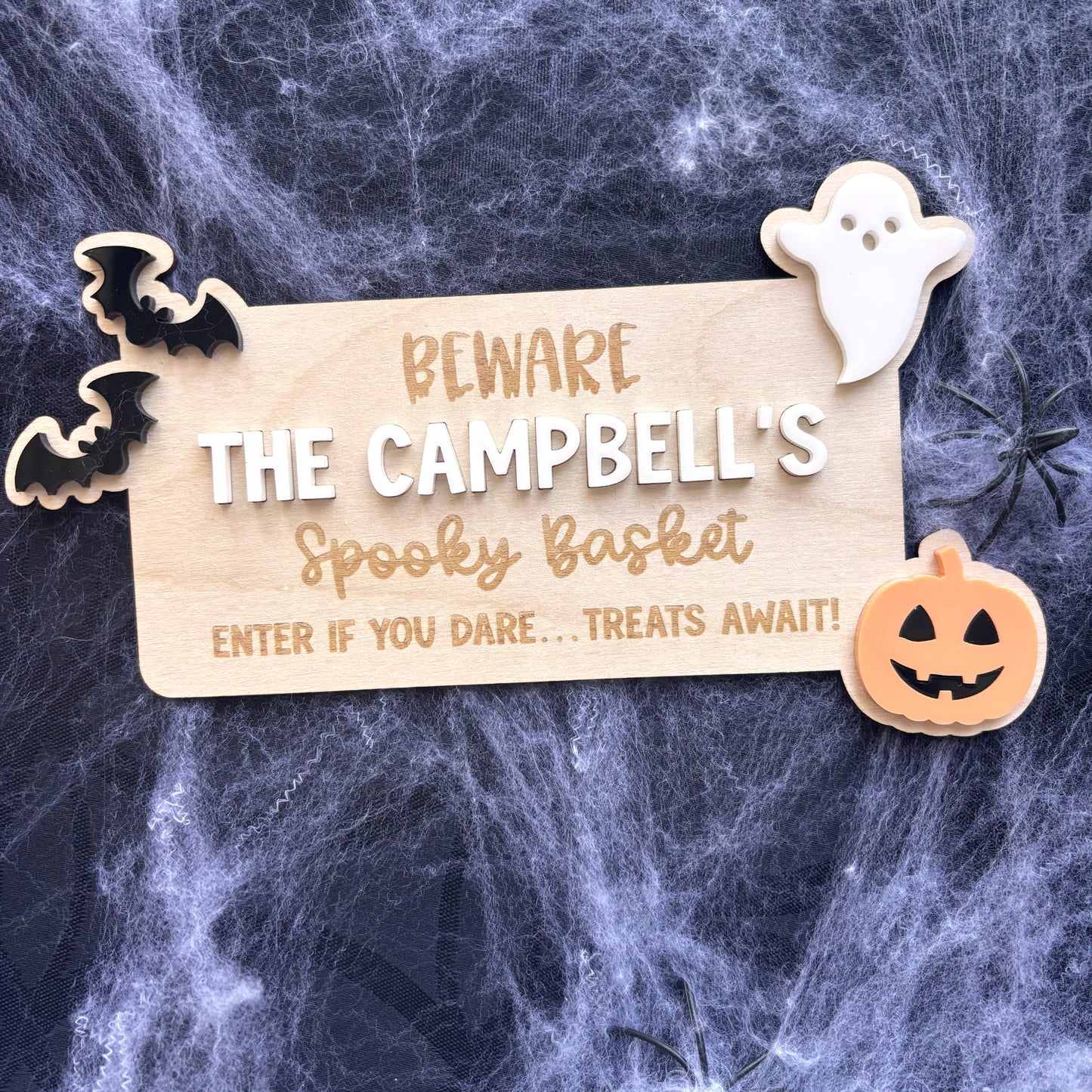 Spooky Basket Halloween Personalised Plaque