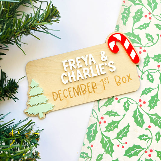 Christmas Themed Crate Personalised Plaque