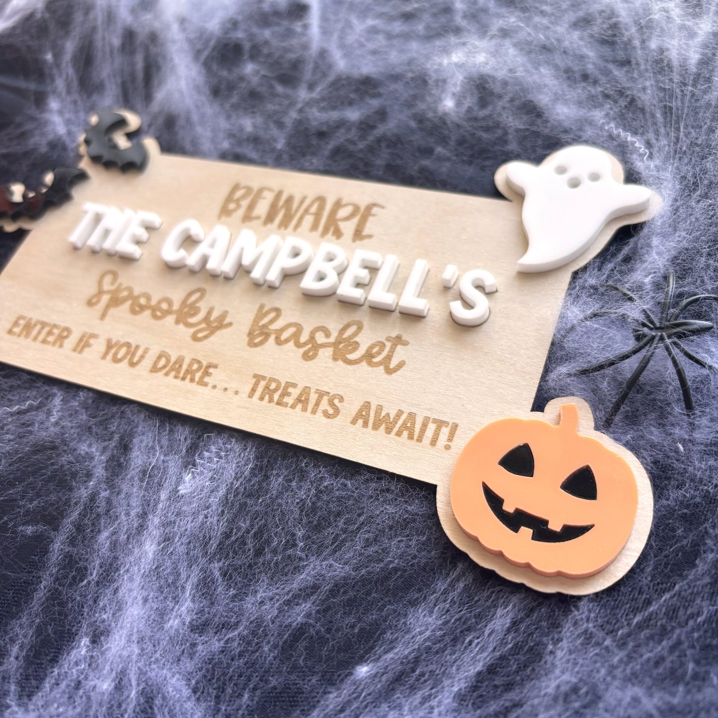 Spooky Basket Halloween Personalised Plaque