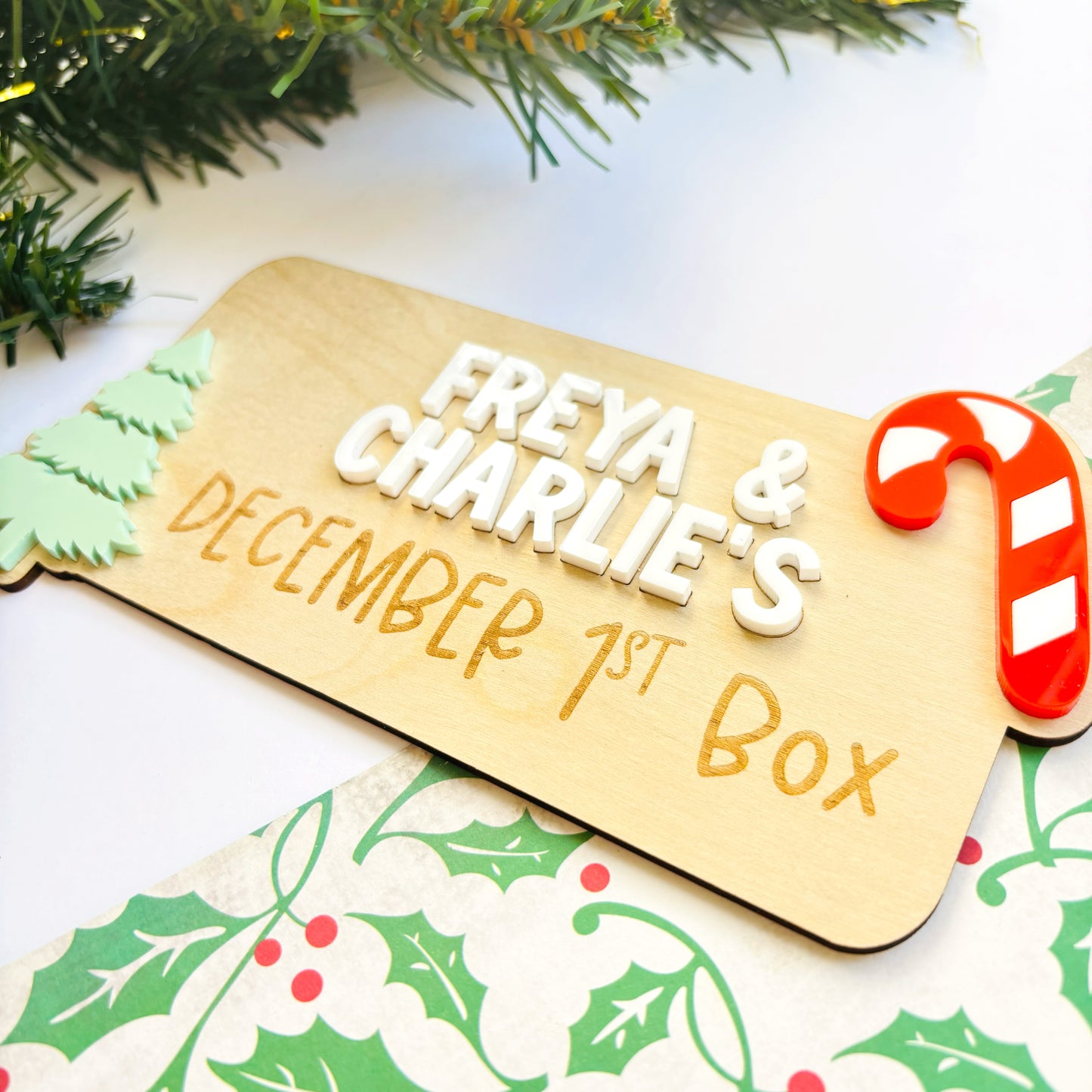 Christmas Themed Crate Personalised Plaque
