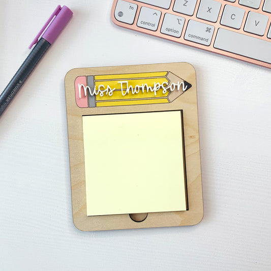 Personalised Pencil Post-It Note Holder