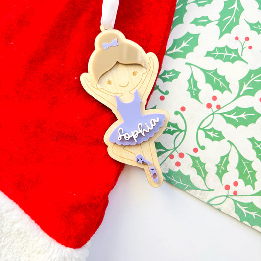 Personalised Ballerina Christmas Ornament