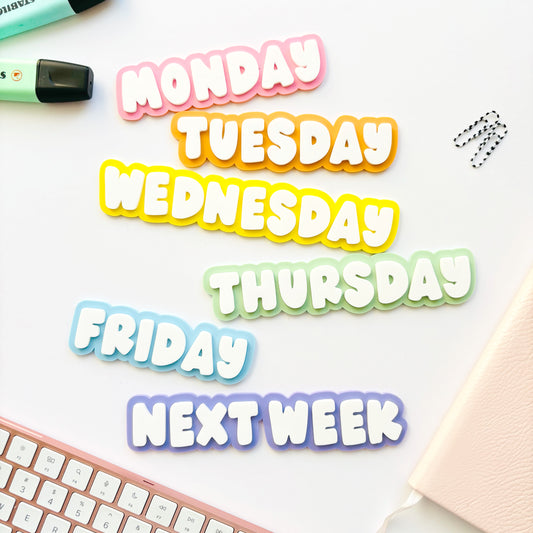 Acrylic Days of the Week Layered Plaques