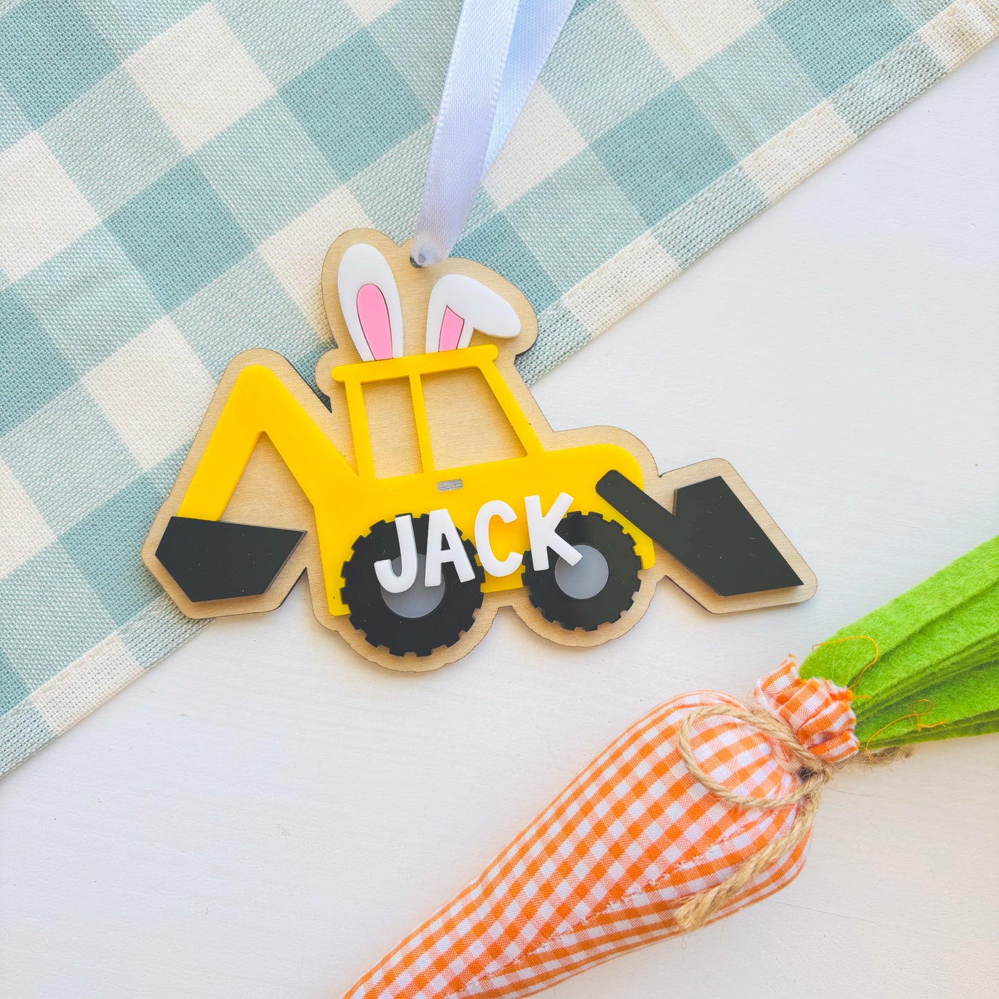 Construction Digger Easter Basket Tag
