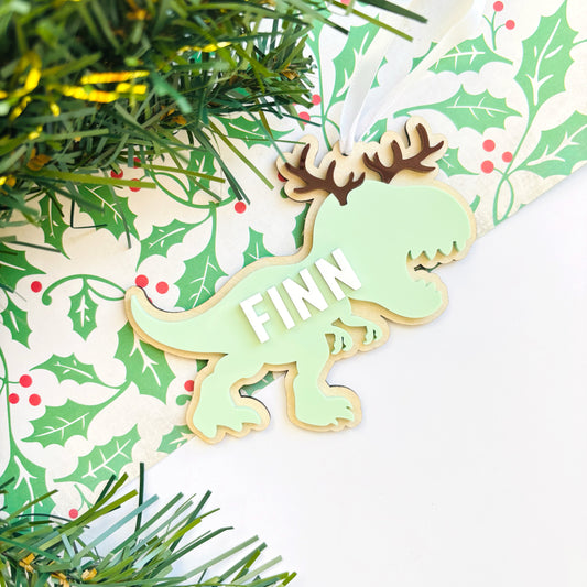 Personalised Dinosaur Christmas Ornament