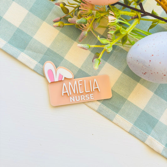 Bunny Ears Easter Name Badge