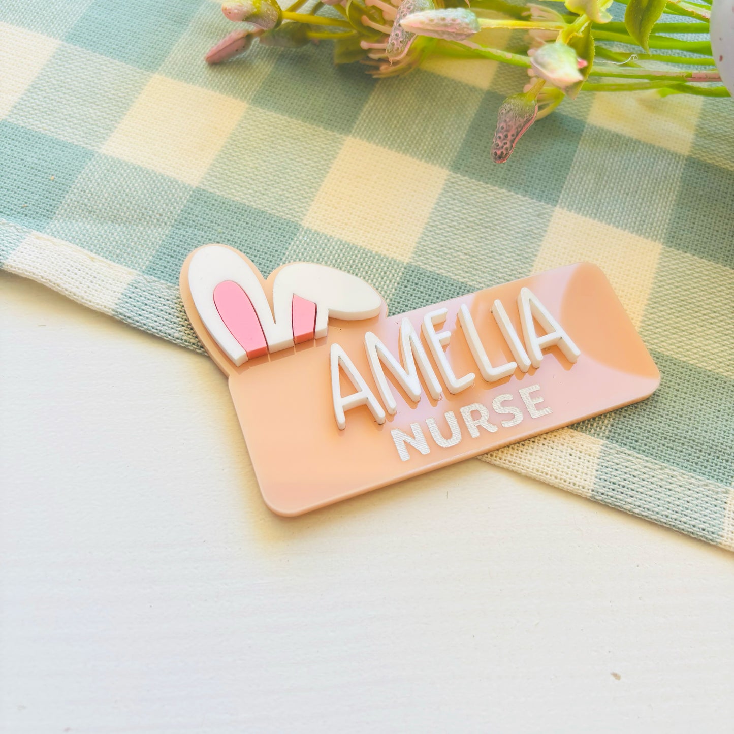 Bunny Ears Easter Name Badge