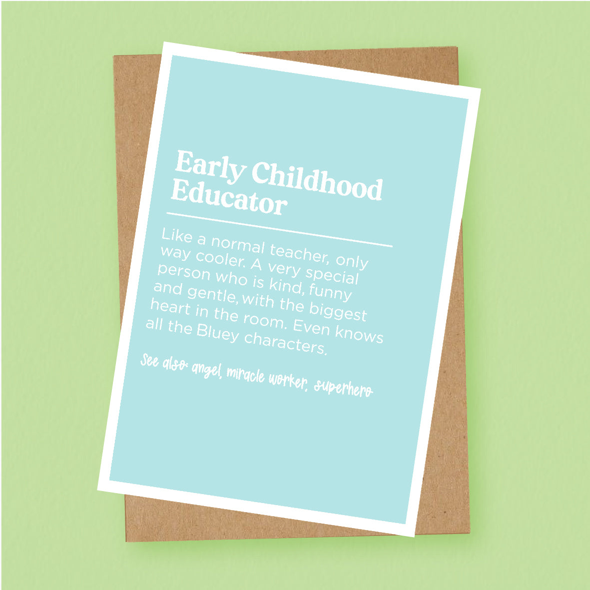Early Childhood Educator Definition Card – Studio Chally