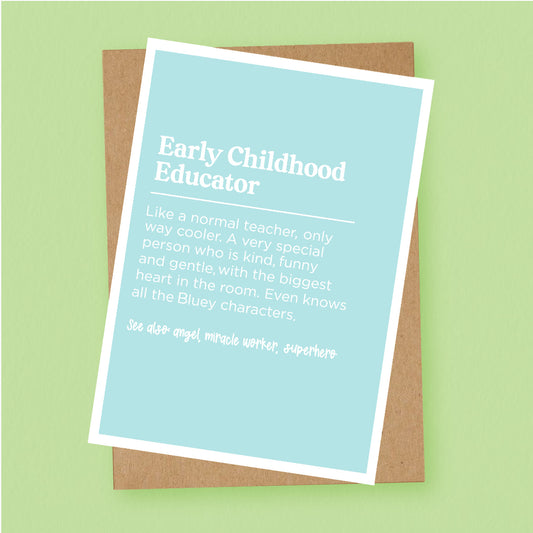 Early Childhood Educator Definition Card