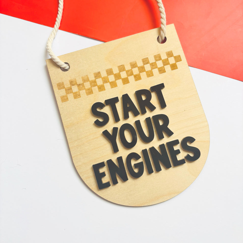 Start Your Engines Hanging Banner – Studio Chally