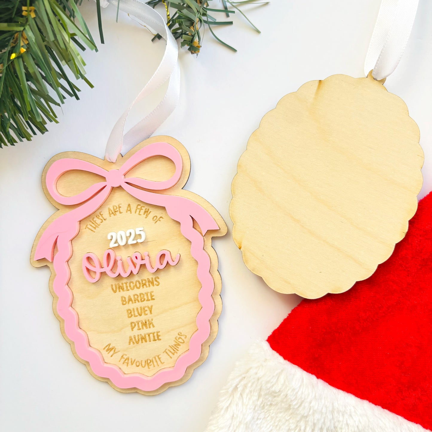 My Favourite Things Personalised Christmas Ornament