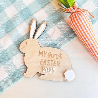 Rabbit Shaped My First Easter Plaque
