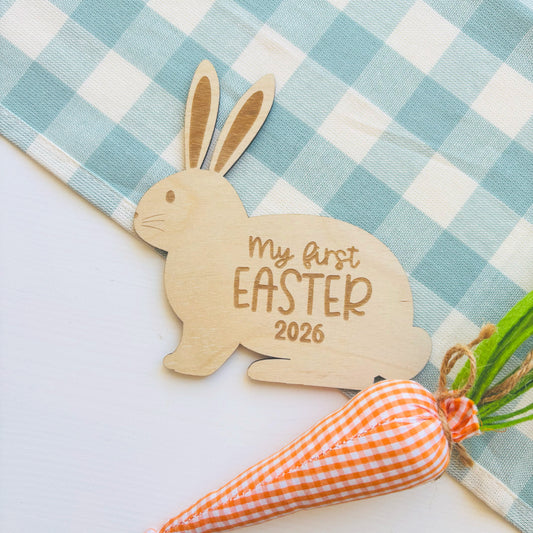 Rabbit Shaped My First Easter Plaque
