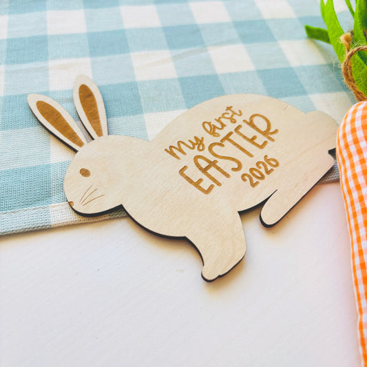 Rabbit Shaped My First Easter Plaque