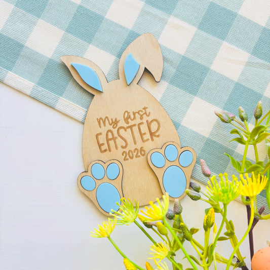 Egg-Shaped Bunny First Easter Easter Plaque