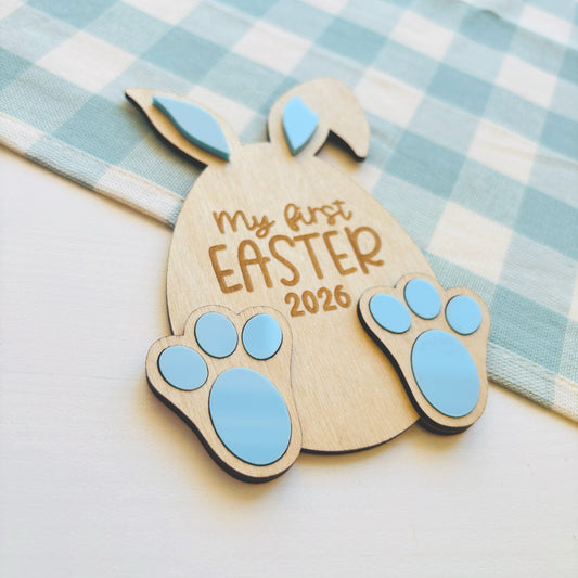 Egg-Shaped Bunny First Easter Easter Plaque