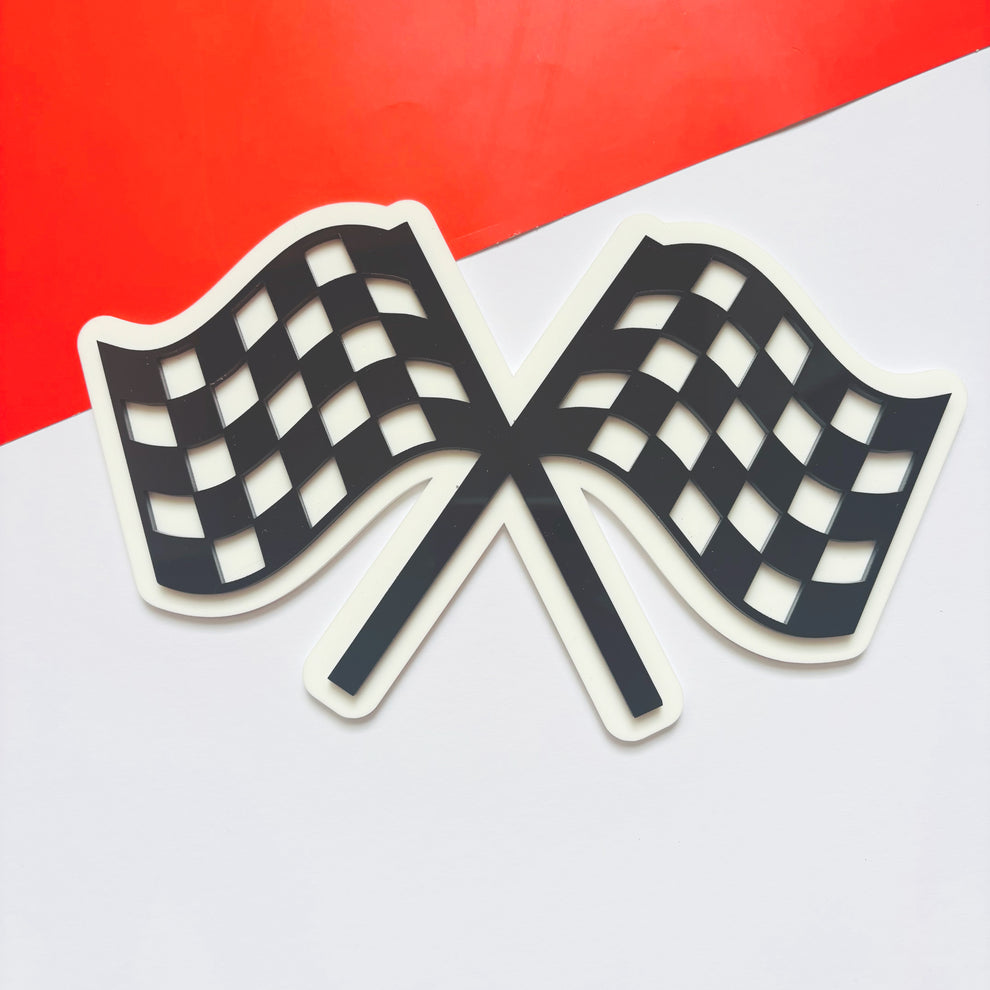 Checkered Flags Acrylic Wall Sign – Studio Chally