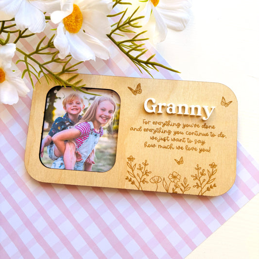 Personalised Free-Standing Floral Photo Frame