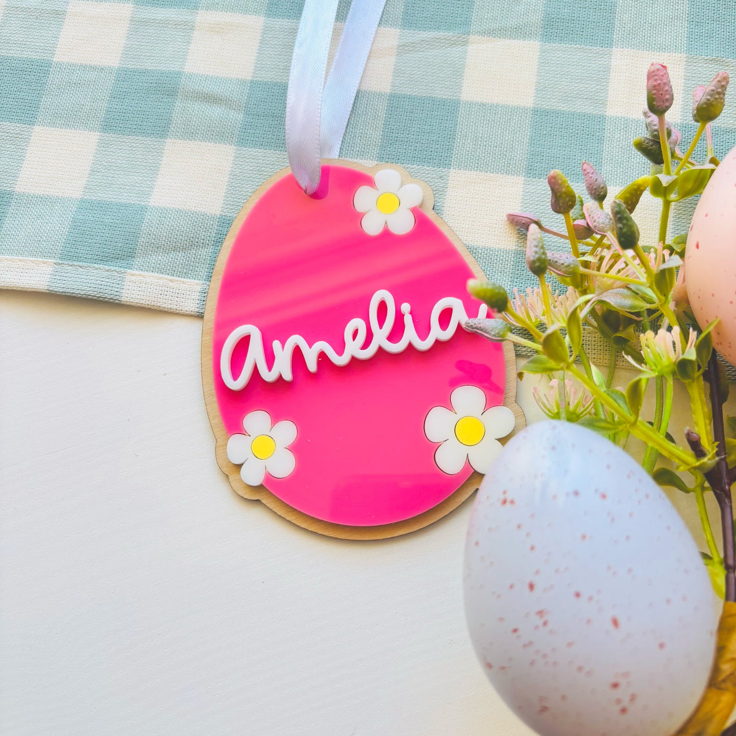 Flower Egg Easter Basket Tag