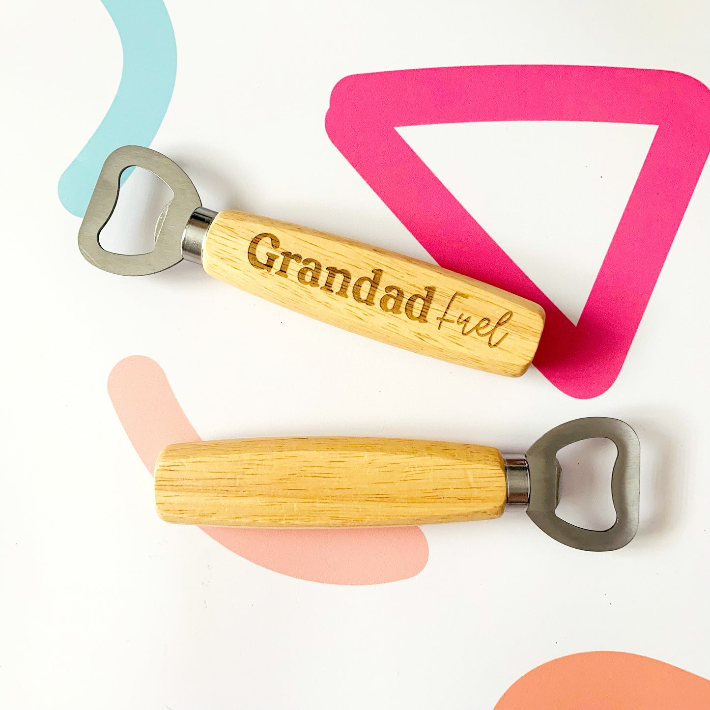 Personalised Fuel Father's Day Engraved Wooden Bottle Opener