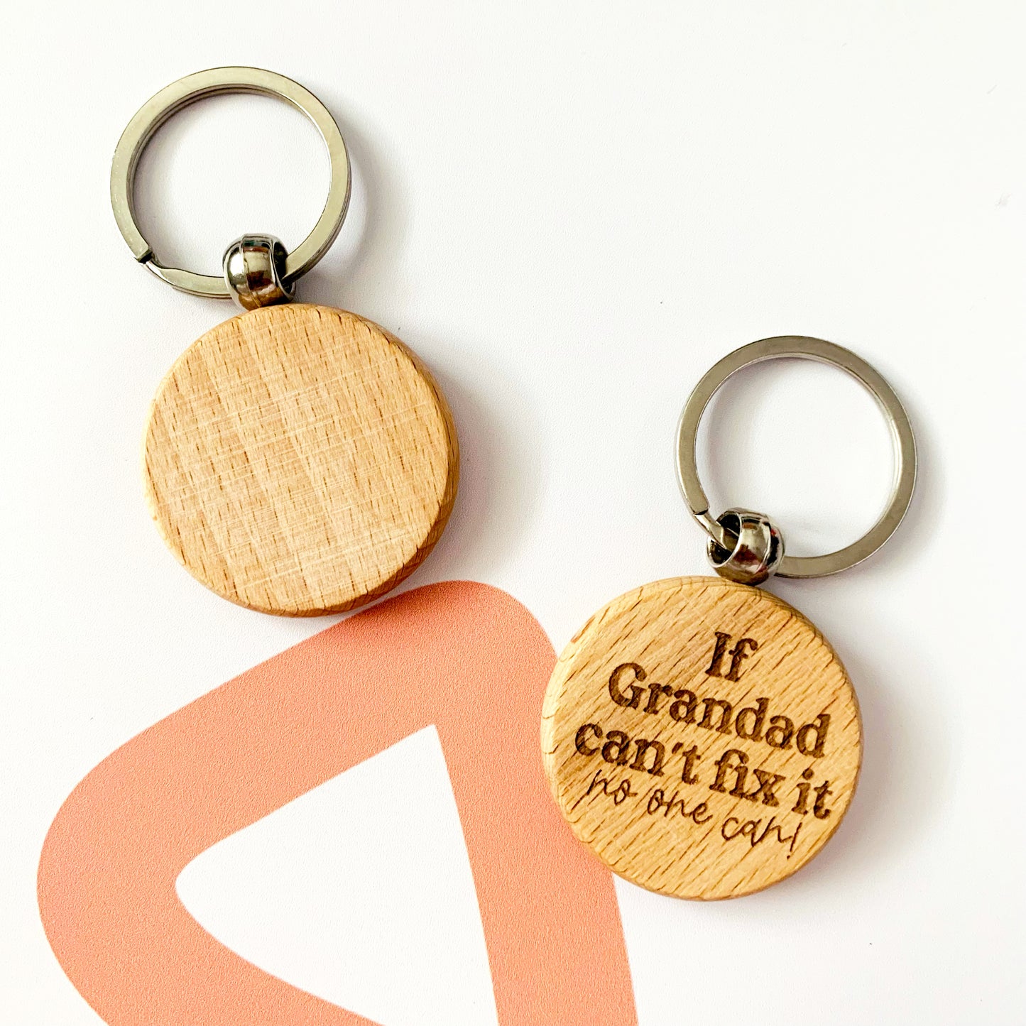 Personalised Father's Day Engraved Wooden Keyring